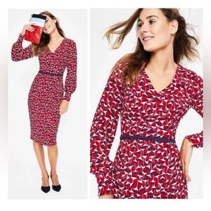 Boden Hannah Sheath Dress Poinsettia 6L